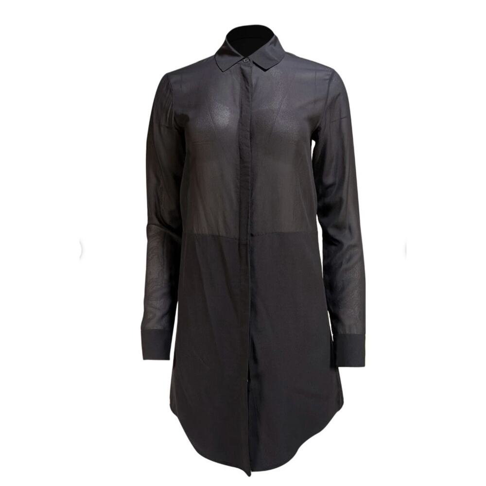 Alexander Wang Black Sheer Mini Shirt Dress size XS